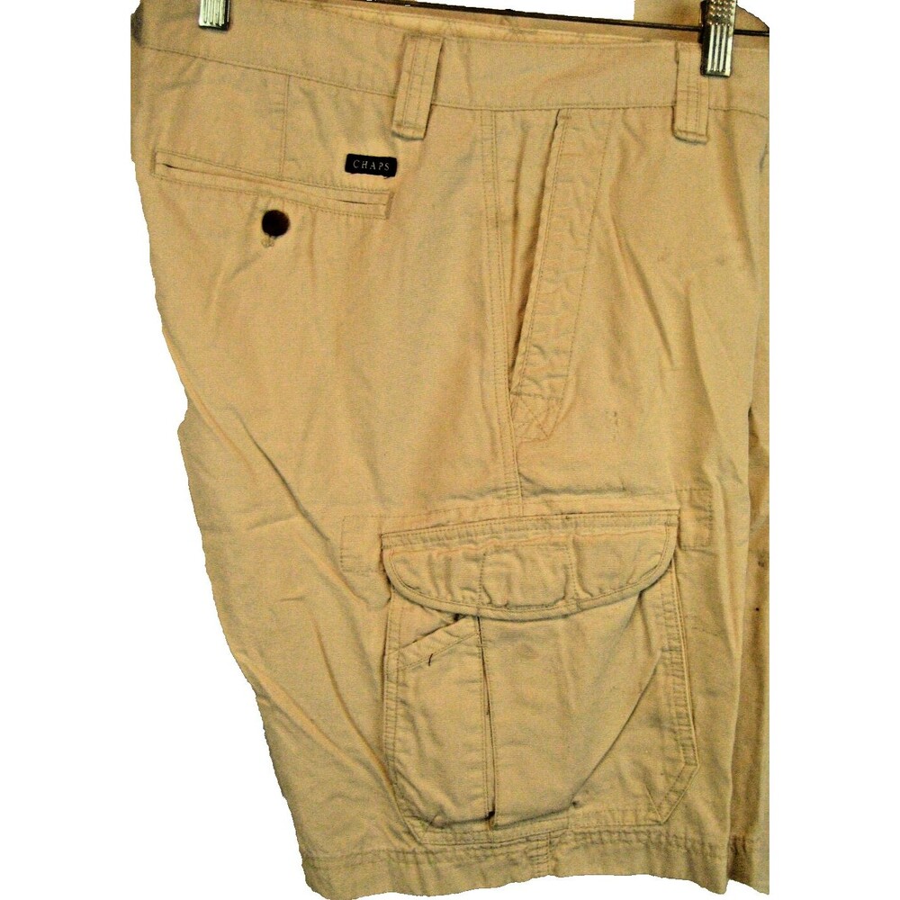 Mens Chaps Ralph Lauren Tan Cotton Cargo Shorts w Concealed Carry Pocket 34x10 - Picture 4 of 5